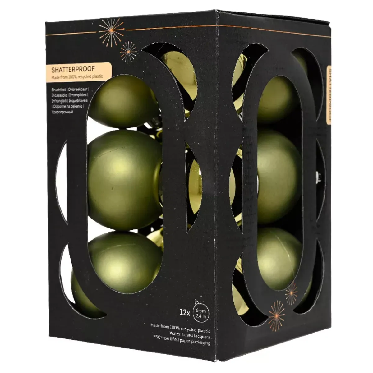 KAEMINGK Palline Di Natale-Set di 12 palline di Natale (D60 mm) Aravis