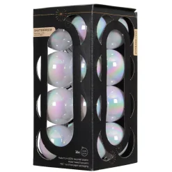 KAEMINGK Palline Di Natale-Set di 16 palline di Natale (D40 mm) Aravis Bianco iridescente