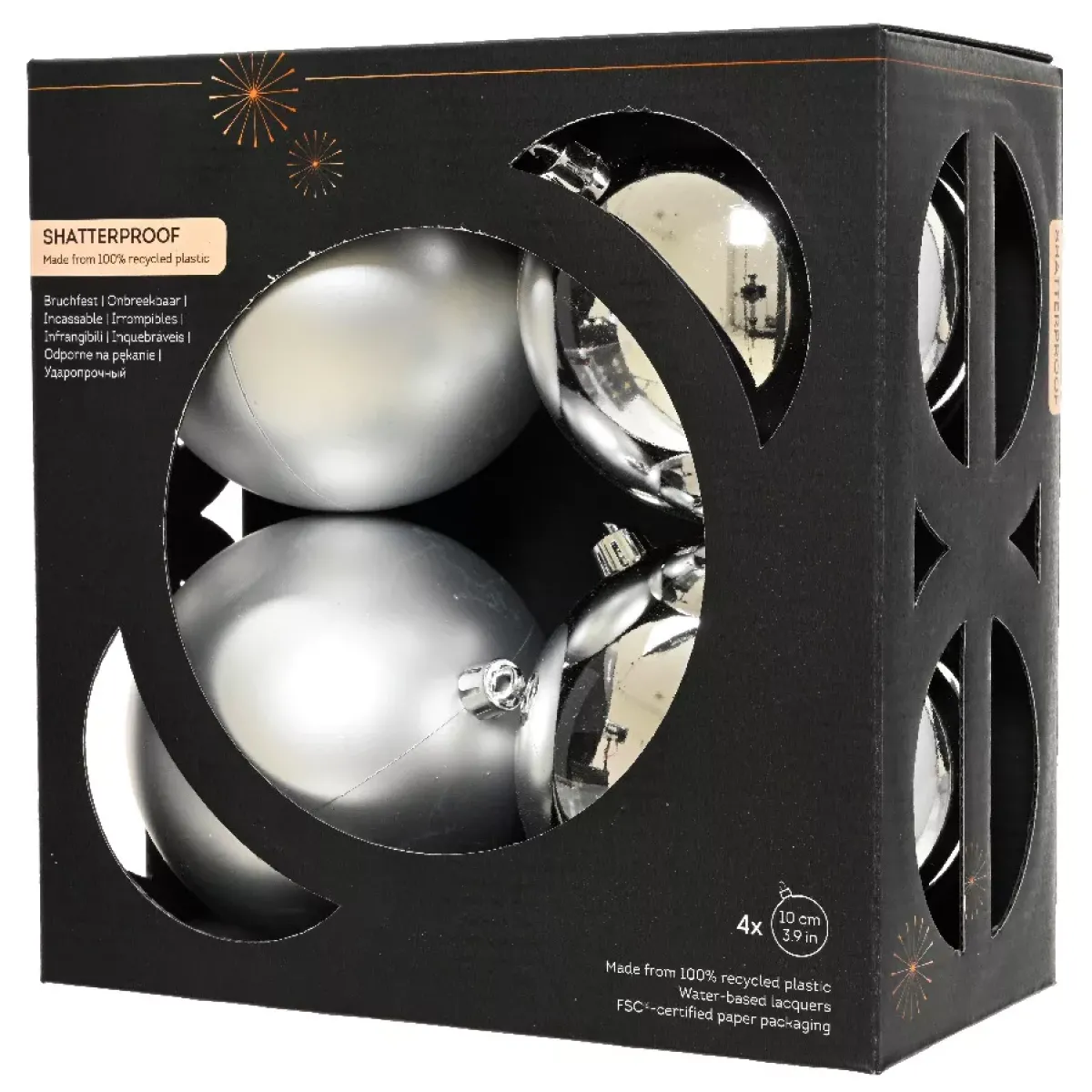 KAEMINGK Palline Di Natale-Set di 4 palline di Natale (D100 mm) Aravis