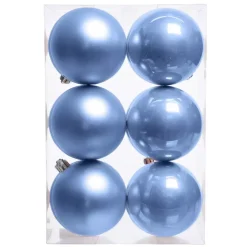 KAEMINGK Palline Di Natale-Set di 12 palline di Natale (D60 mm) Aravis Blu cielo
