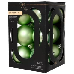 KAEMINGK Palline Di Natale-Set di 12 palline di Natale (D60 mm) Aravis Verde tè matcha