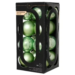KAEMINGK Palline Di Natale-Set di 16 palline di Natale (D40 mm) Aravis Verde tè matcha