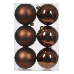 KAEMINGK Palline Di Natale-Set di 6 palline di Natale (D80 mm) Aravis Marrone