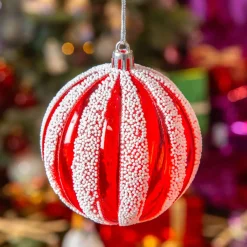 KAEMINGK Palline Di Natale-Set di 12 palline di Natale (D100 mm) Fantasia perlate e bianco