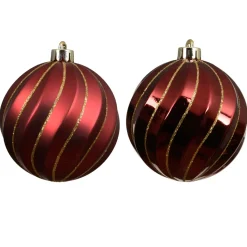 KAEMINGK Palline Di Natale-Set di 6 palline di Natale (D80 mm) Glam chic con glitter oro