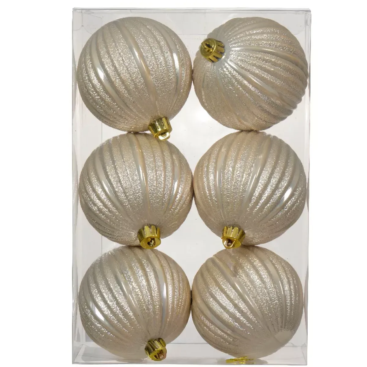 KAEMINGK Palline Di Natale-Set di 6 palline di Natale (D80 mm) Glitter