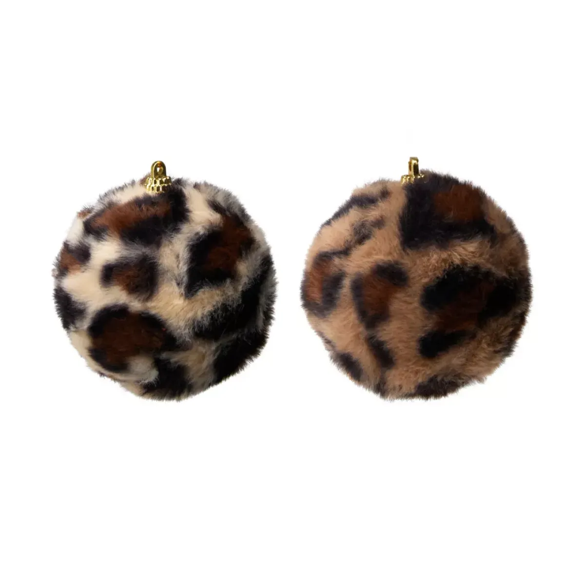 KOOPMAN Palline Di Natale-Set di 12 palline di Natale (D80 mm) Leopard Beige e