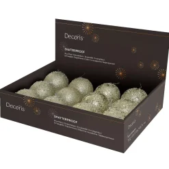 KAEMINGK Palline Di Natale-Set di 12 palline di Natale (D100 mm) Pioggia di diamanti Champagne