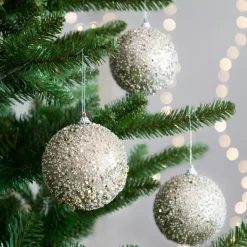KAEMINGK Palline Di Natale-Set di 12 palline di Natale (D100 mm) Pioggia di diamanti Champagne
