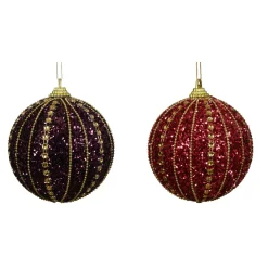 KAEMINGK Palline Di Natale-Set di 12 palline di Natale (D80 mm) Queen Bordeaux