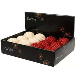 KAEMINGK Palline Di Natale-Set di 12 palline di Natale (D100 mm) Quadretti e lustrini e perla