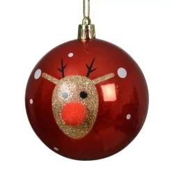 KAEMINGK Palline Di Natale-Set di 12 Palline di Natale (D80 mm) Renna Clown con glitter e oro