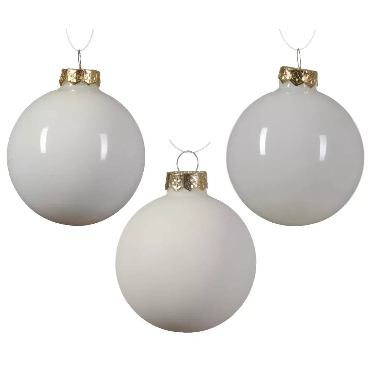 KAEMINGK Palline Di Natale-Set di 21 palline di Natale in vetro assortite Cristallo Bianco lana