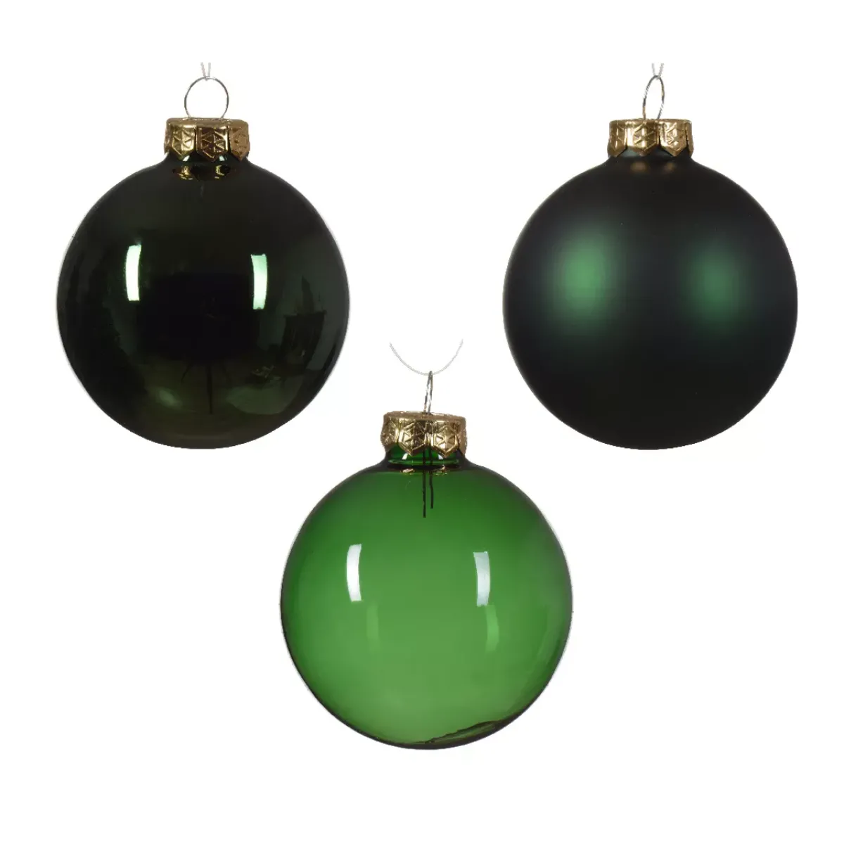 KAEMINGK Palline Di Natale-Set di 21 palline di Natale in vetro assortite Cristallo Verde albero