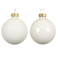 KAEMINGK Palline Di Natale-Set di 4 palline di Natale in vetro (D100 mm) Boreale Bianco lana