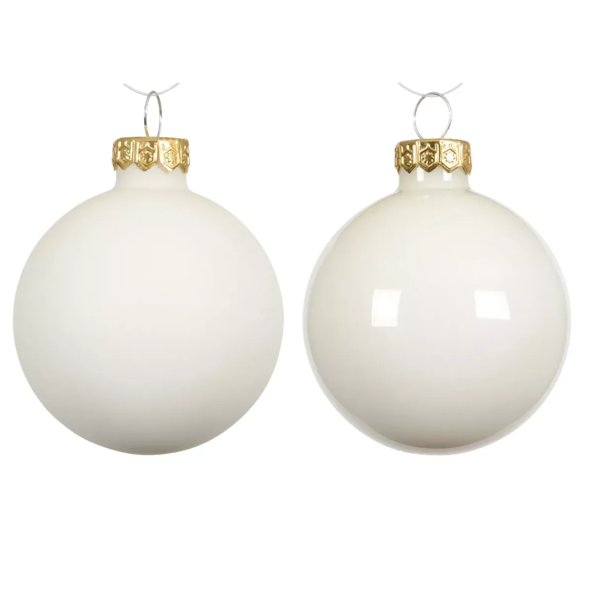 KAEMINGK Palline Di Natale-Set di 4 palline di Natale in vetro (D100 mm) Boreale Bianco lana