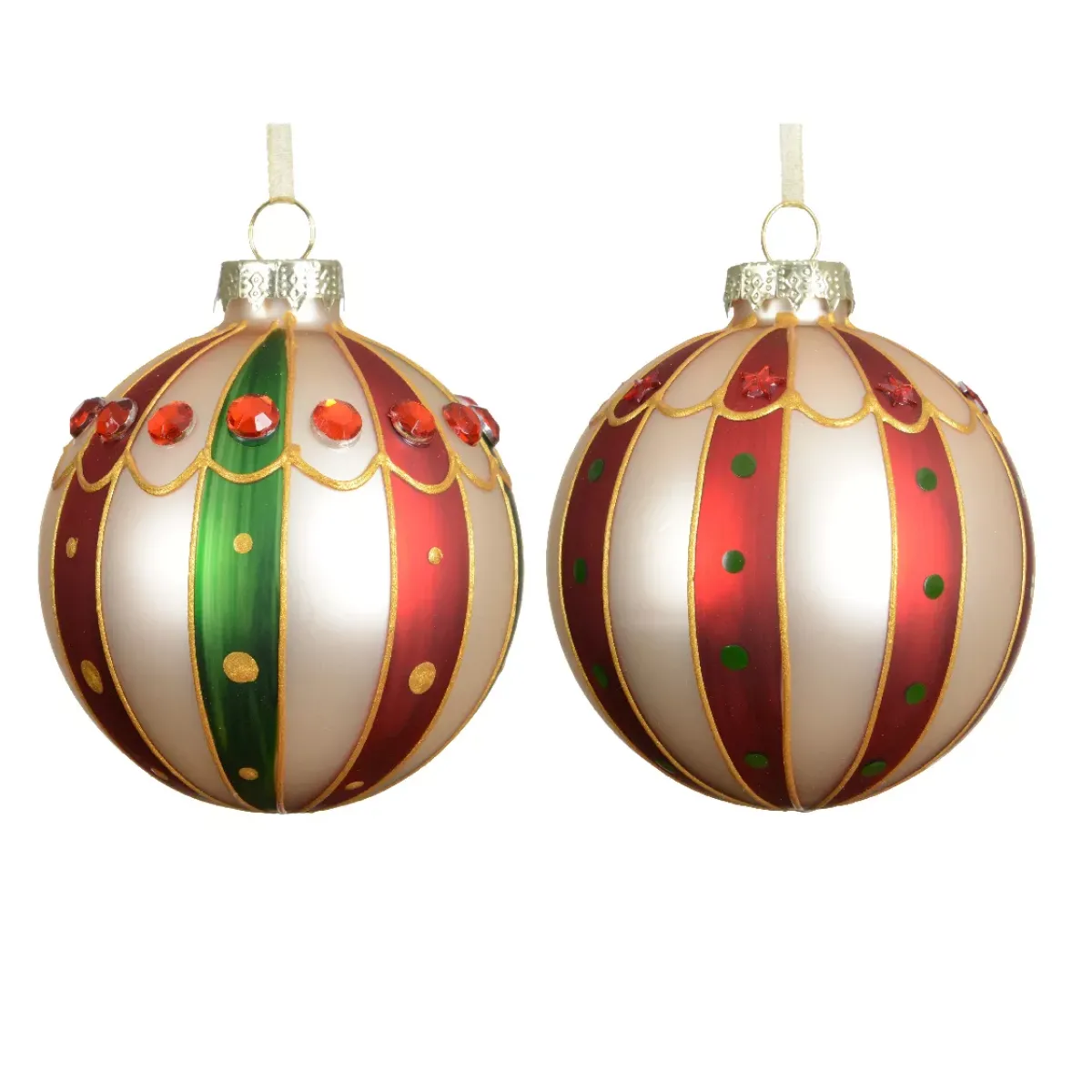 KAEMINGK Palline Di Natale-Set di 3 palline di Natale in vetro (D80 mm) Sweet Circus