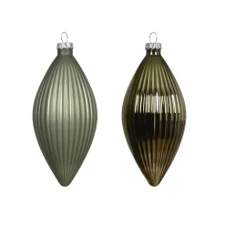 KAEMINGK Palline Di Natale-Set di 3 palline di Natale in vetro (D60 mm) Goccia preziosa