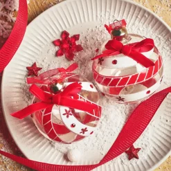 KAEMINGK Palline Di Natale-Set di 12 palline di Natale in vetro (D80 mm) Sölden e bianco