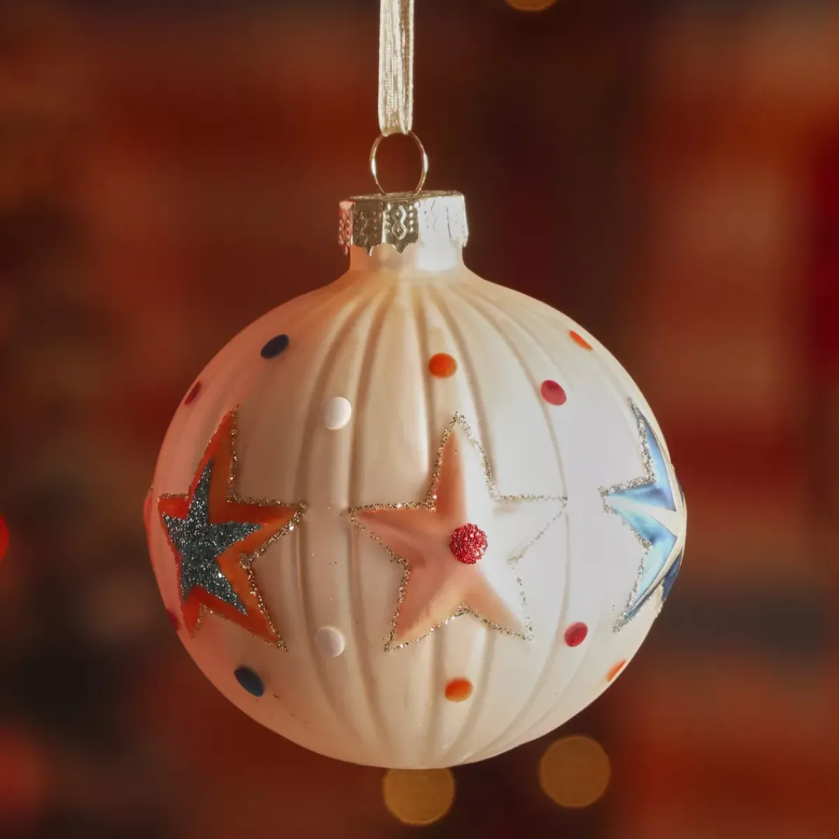 KAEMINGK Palline Di Natale-Set di 3 palline di Natale in vetro (D80 mm) Circo stellato