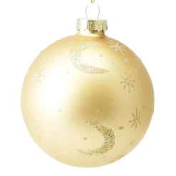 KOOPMAN Palline Di Natale-Set di 12 palline di Natale in vetro (D80 mm) Luna notte e dorato