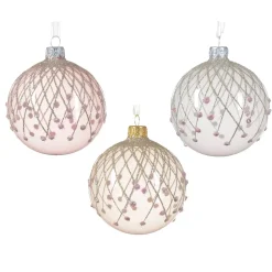 KAEMINGK Palline Di Natale-Set di 6 palline di Natale in vetro (D80 mm) Vintage e perla