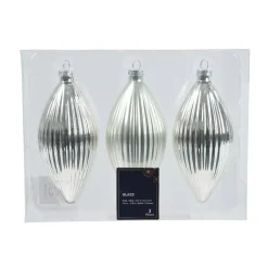 KAEMINGK Palline Di Natale-Set di 3 palline di Natale in vetro (D60 mm) Goccia preziosa