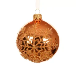 KAEMINGK Palline Di Natale-Set di 6 palline di Natale in vetro (D80 mm) Fiocco di neve luccicante