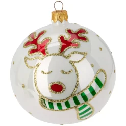 KOOPMAN Palline Di Natale-Set di 6 palline di Natale in vetro (D100 mm) Tenerezze perlato