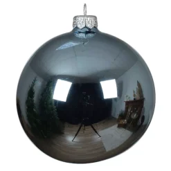 KAEMINGK Palline Di Natale-Set di 4 palline di Natale in vetro (D100 mm) Artico brillante Blu ghiacciato