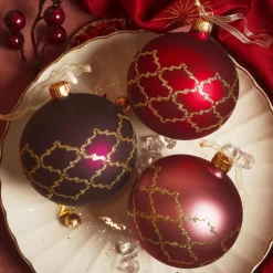 KAEMINGK Palline Di Natale-Set di 6 palline di Natale in vetro (D80 mm) Art Déco assortito