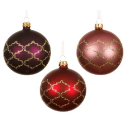 KAEMINGK Palline Di Natale-Set di 6 palline di Natale in vetro (D80 mm) Art Déco assortito