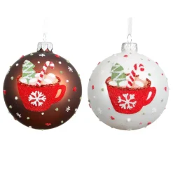 KAEMINGK Palline Di Natale-Set di 6 palline di Natale in vetro (D80 mm) Cioccolata calda e marrone caffè