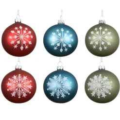 KAEMINGK Palline Di Natale-Set di 6 palline di Natale in vetro (D80 mm) Santa Christmas