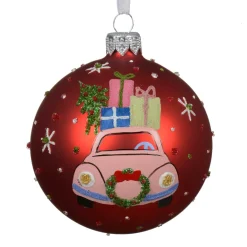 KAEMINGK Palline Di Natale-Set di 6 palline di Natale in vetro (D80 mm) Auto festiva