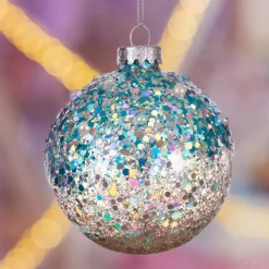KAEMINGK Palline Di Natale-Set di 3 palline di Natale in vetro (D80 mm) Glitterate