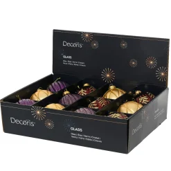 KAEMINGK Palline Di Natale-Set di 12 palline di Natale in vetro (D100 mm) Sogno Fico bordeaux e oro