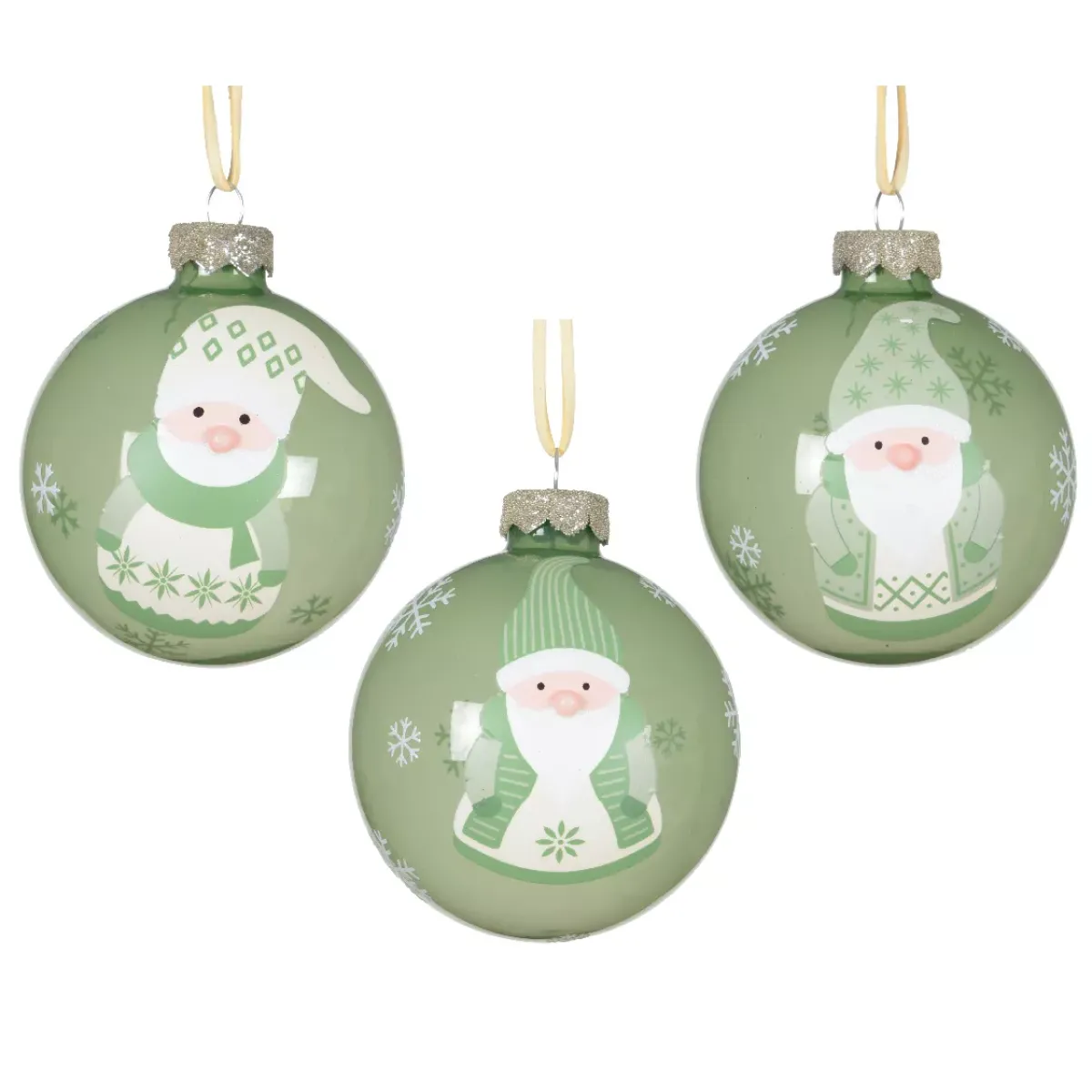 KAEMINGK Palline Di Natale-Set di 12 palline di Natale in vetro (D80 mm) Folletti allegri