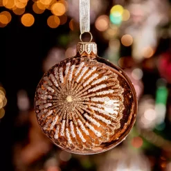 KAEMINGK Palline Di Natale-Set di 6 palline di Natale in vetro (D80 mm) Medaglione stellato Zucca