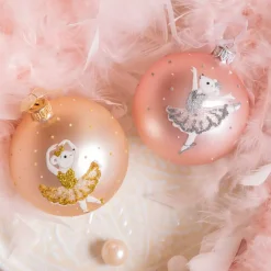 KAEMINGK Palline Di Natale-Set di 6 palline di Natale in vetro (D80 mm) Ballerine e perla