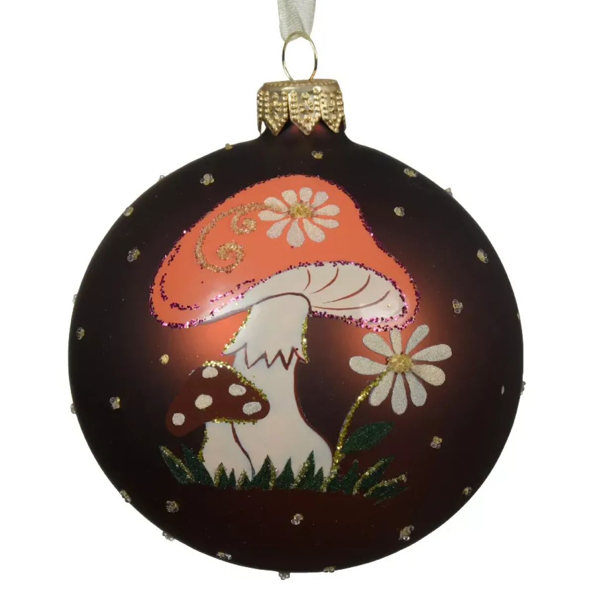KAEMINGK Palline Di Natale-Set di 6 palline di Natale in vetro (D80 mm) Fungo del bosco