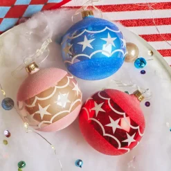 KAEMINGK Palline Di Natale-Set di 6 palline di Natale in vetro (D80 mm) Circo di stelle