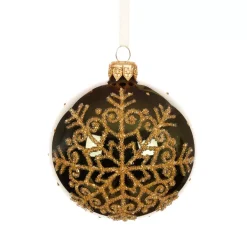 KAEMINGK Palline Di Natale-Set di 6 palline di Natale in vetro (D80 mm) Fiocco di neve glitterato