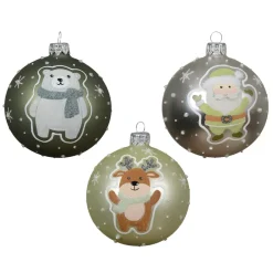 KAEMINGK Palline Di Natale-Set di 6 palline di Natale in vetro (D80 mm) Simpatica Natale