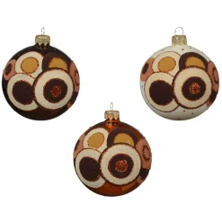 KAEMINGK Palline Di Natale-Set di 6 palline di Natale in vetro (D80 mm) Retrò Nero tartufo e zucca