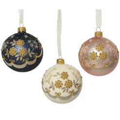 KAEMINGK Palline Di Natale-Set di 6 palline di Natale in vetro (D80 mm) Rococo