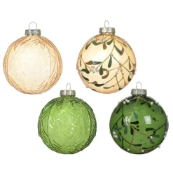 KAEMINGK Palline Di Natale-Set di 12 palline di Natale in vetro (80 mm) Skellig trasparente e rame