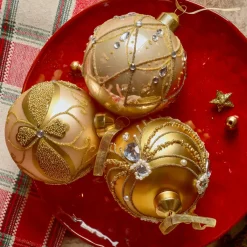 KAEMINGK Palline Di Natale-Set di 12 palline di Natale in vetro (D80 mm) Altesse e perla