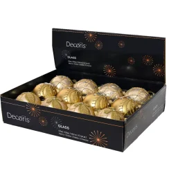 KAEMINGK Palline Di Natale-Set di 12 palline di Natale in vetro (D80 mm) Altesse e perla