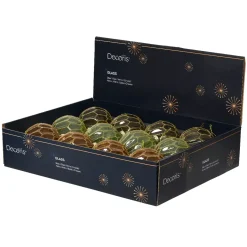 KAEMINGK Palline Di Natale-Set di 12 palline di Natale in vetro (D80 mm) Chic con glitter oro